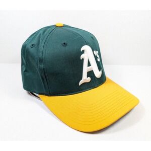Oakland As Vintage Hat‎ MLB 90s Athletics Green Yellow Embroidered Outdoor Cap